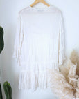 Robe volantée écrue