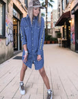 Robe en jean bleu avec bandes latérales - 𝐌𝐚𝐫𝐢𝐧𝐚𝟒𝟒𝐟𝐚𝐦𝐢𝐥𝐲