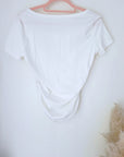 T-shirt blanc côtelé
