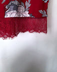 Combi-short rouge à imprimé floral