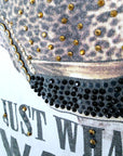 T-shirt blanc à inscriptions muni de strass.