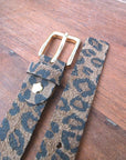 Ceinture en cuir à imprimé léopard