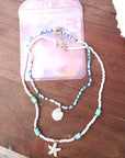 Double collier coquillage