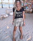 T-shirt noir à inscriptions blanches paillettées - 𝐌𝐚𝐫𝐢𝐧𝐚𝟒𝟒𝐟𝐚𝐦𝐢𝐥𝐲
