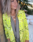Veste vert jaune à imprimé bandana