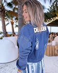 Veste en jean customisée