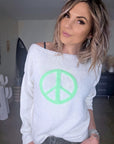 Pull blanc peace & love vert fluo - 𝐌𝐚𝐫𝐢𝐧𝐚𝟒𝟒𝐟𝐚𝐦𝐢𝐥𝐲