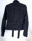 Veste en jean noire perlée