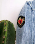 Veste en jean endlessy avec écussons