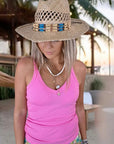 Débardeur rose à maille côtelée extensible
