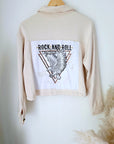 Veste sweat beige rock & roll