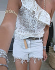 Ceinture en cuir à imprimé léopard