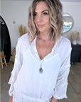 Robe volantée écrue