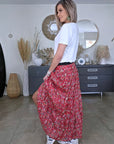 Jupe longue rouge à imprimé fleuri - 𝐌𝐚𝐫𝐢𝐧𝐚𝟒𝟒𝐟𝐚𝐦𝐢𝐥𝐲
