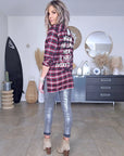 Chemise tunique à inscriptions au dos - 𝐌𝐚𝐫𝐢𝐧𝐚𝟒𝟒𝐟𝐚𝐦𝐢𝐥𝐲