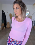 Pull rose à maille fine côtelée - 𝐌𝐚𝐫𝐢𝐧𝐚𝟒𝟒𝐟𝐚𝐦𝐢𝐥𝐲