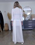 Chemise en dentelle blanc cassé