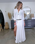 Chemise en dentelle blanc cassé