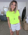 T-shirt jaune fluo avec élasthanne