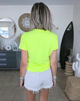 T-shirt jaune fluo avec élasthanne