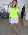 T-shirt jaune fluo avec élasthanne