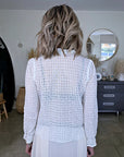 Chemise en dentelle blanc cassé
