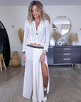 Chemise en dentelle blanc cassé