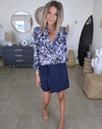 Chemise tie and dye bleu marine