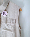 Ensemble beige haut + pantalon à bandes latérales