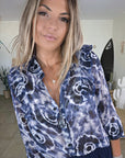Chemise tie and dye bleu marine