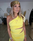 Robe asymétrique jaune
