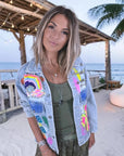 Veste en jean customisée