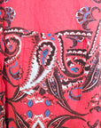 Chemise rouge délavé à imprimé bandana