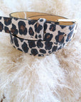 Ceinture à imprimé léopard en cuir