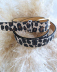 Ceinture à imprimé léopard en cuir