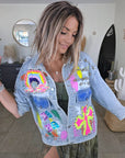 Veste en jean customisée