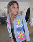 Veste en jean customisée