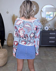 Cardigan ajourée à imprimé fleuri - 𝐌𝐚𝐫𝐢𝐧𝐚𝟒𝟒𝐟𝐚𝐦𝐢𝐥𝐲