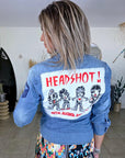 Chemise bleue en jean fine en coton