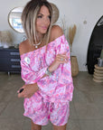 Ensemble rose fuchsia haut + short