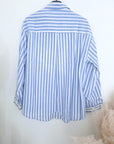 Chemise coton à rayures et broderies