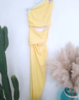 Robe asymétrique jaune