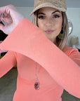 Pull corail clair à maille fine côtelée - 𝐌𝐚𝐫𝐢𝐧𝐚𝟒𝟒𝐟𝐚𝐦𝐢𝐥𝐲
