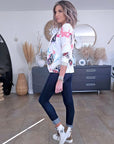 Veste blanche cintrée à imprimé skull - 𝐌𝐚𝐫𝐢𝐧𝐚𝟒𝟒𝐟𝐚𝐦𝐢𝐥𝐲