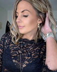 Boucles d'oreilles pendentes dorées acier inoxydable