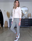 Veste sweat beige rock & roll
