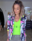 T-shirt en lycra vert-jaune fluo