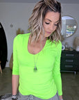 T-shirt en lycra vert-jaune fluo