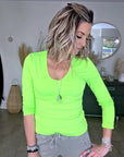T-shirt en lycra vert-jaune fluo
