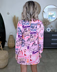Robe rose à imprimé tags - 𝐌𝐚𝐫𝐢𝐧𝐚𝟒𝟒𝐟𝐚𝐦𝐢𝐥𝐲